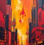 Vibrant futuristic metropolis with AI-driven buildings and sustainable urban solutions for the cities of tomorrow.