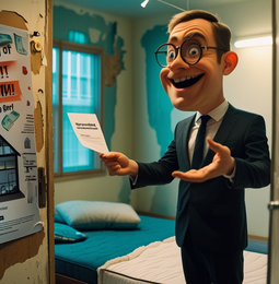 Shady employer lures job seekers with false promises—reality is an overcrowded, filthy room at an outrageous price.